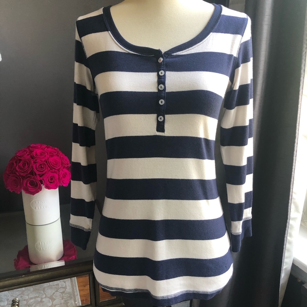 H&M Striped Henley Top